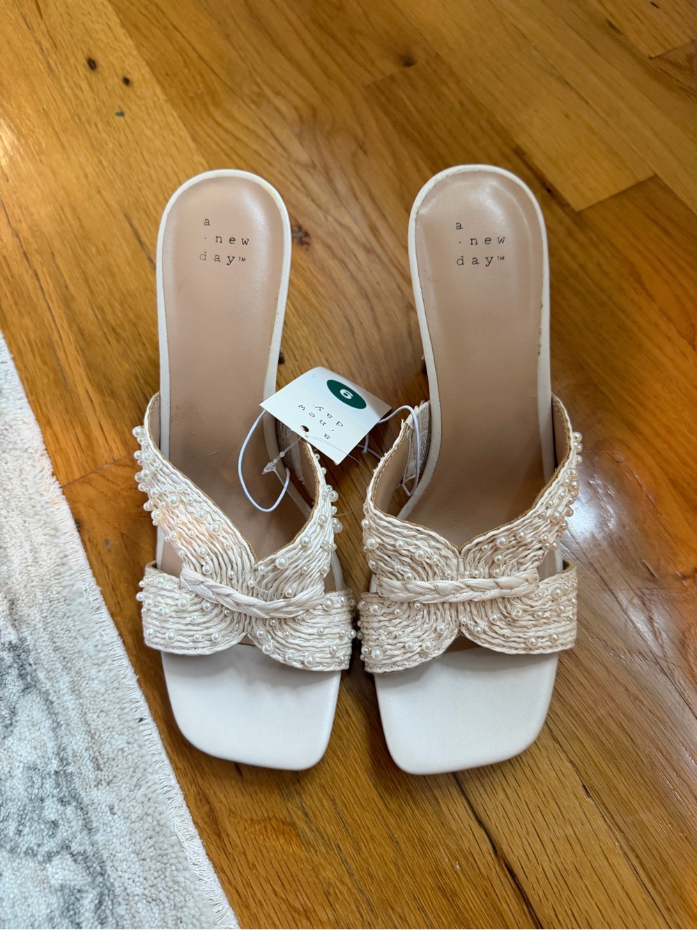 a new day™ Cream Beaded Knot Slide Sandals